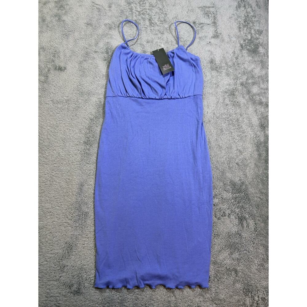 Wild Fable Ultramarine Knit Ruffle Strappy Sleeveless Bodycon Midi Dress Size M